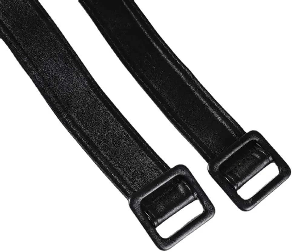 1 Pair Faux Leather Detachable Wrist Cuff Replacement with Adjustable Buckles for Wind Trench Coat Jacket