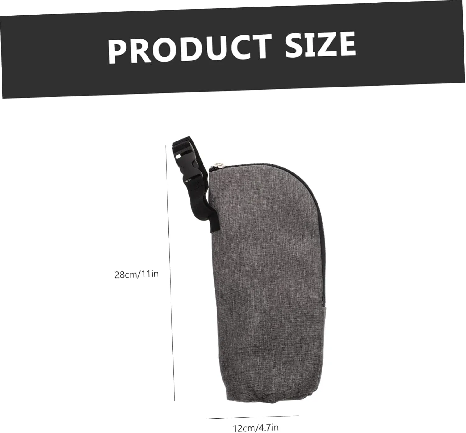 1 Set Insulated Bottle Thermal Bag Grey Pouch for Nursing Leak Water Resistant Lightweight Design for Travel Stroller Attachment