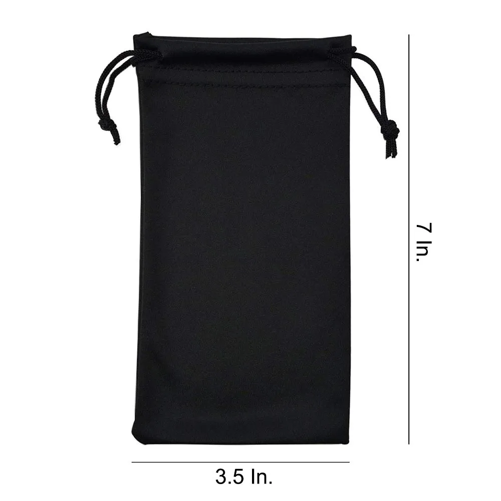 12 Lot Black Micro Fib Sunglasses Carrying Pouch Case Bag Storage Sleeve Phone