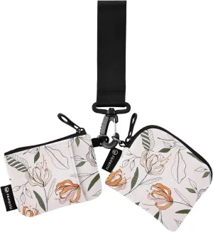 2PCS Coin Purse Wristlet Wallets Keychain Wallet Zip Around Portable Wallet with Detachable Dual Pouch Blossoming Lycorisradiata Flower