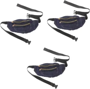3pcs belt bag for women waist belt lightweight waist bag jean bag blue denim bags from jeans crossbody waist bag jean pants for men mens belt chest Pocket South Korea Miss running