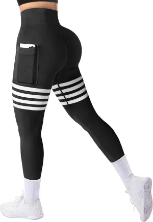 A AGROSTE Seamless Workout Leggings for Women Scrunch Butt Lifting Leggings Booty High Waisted Yoga Pants