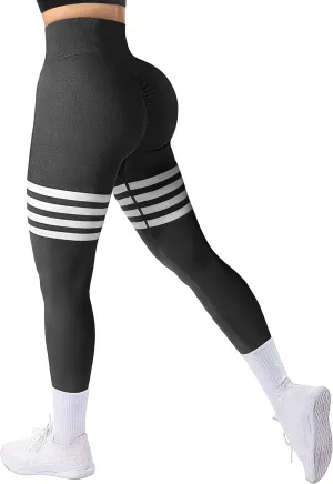 A AGROSTE Seamless Workout Leggings for Women Scrunch Butt Lifting Leggings Booty High Waisted Yoga Pants