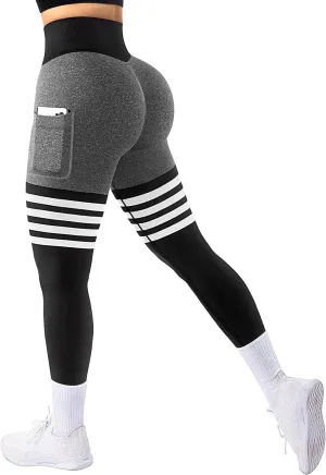 A AGROSTE Seamless Workout Leggings for Women Scrunch Butt Lifting Leggings Booty High Waisted Yoga Pants