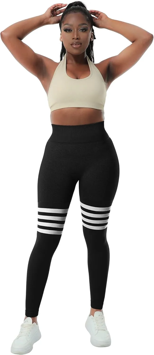 A AGROSTE Seamless Workout Leggings for Women Scrunch Butt Lifting Leggings Booty High Waisted Yoga Pants