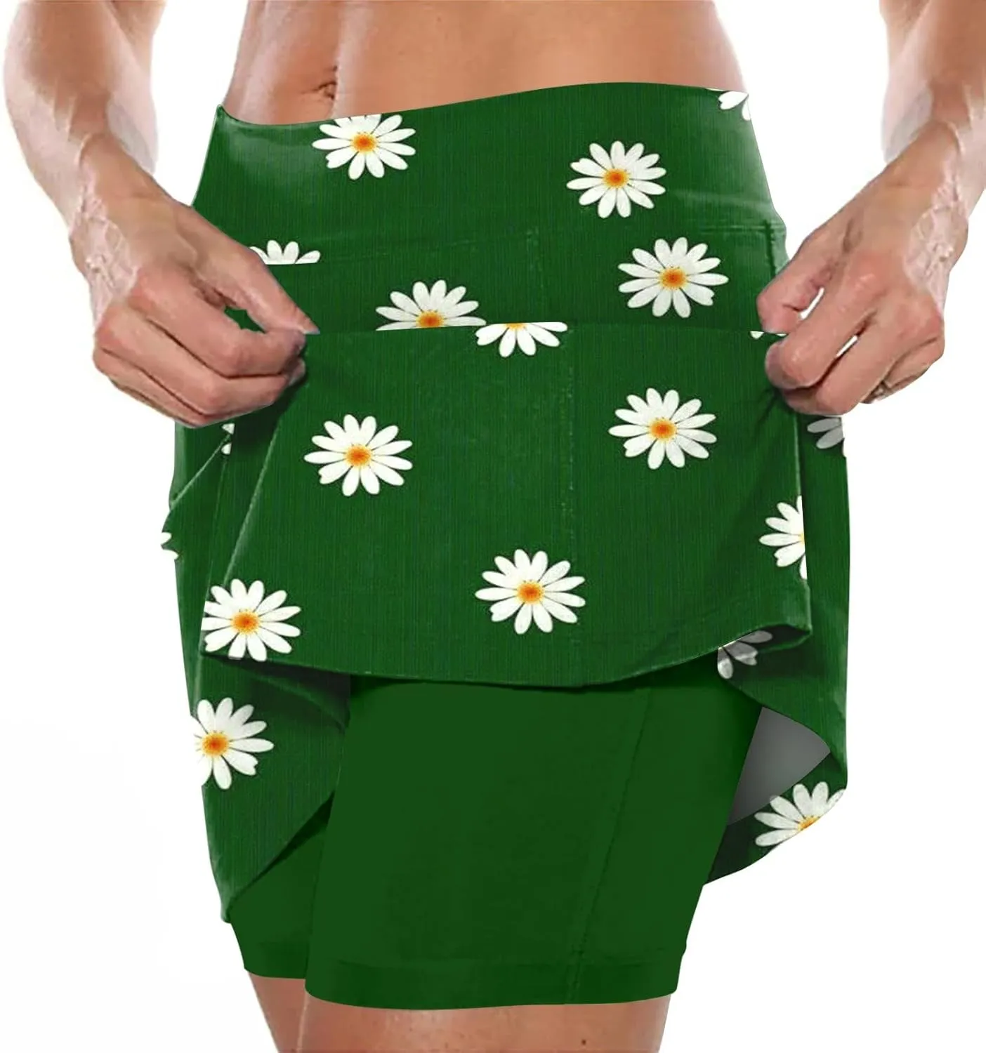 aihihe Golf Skirts for Women 18 inch Long Womens Shorts 5 inch Inseam Pull on Womens Shorts Casual Long Length