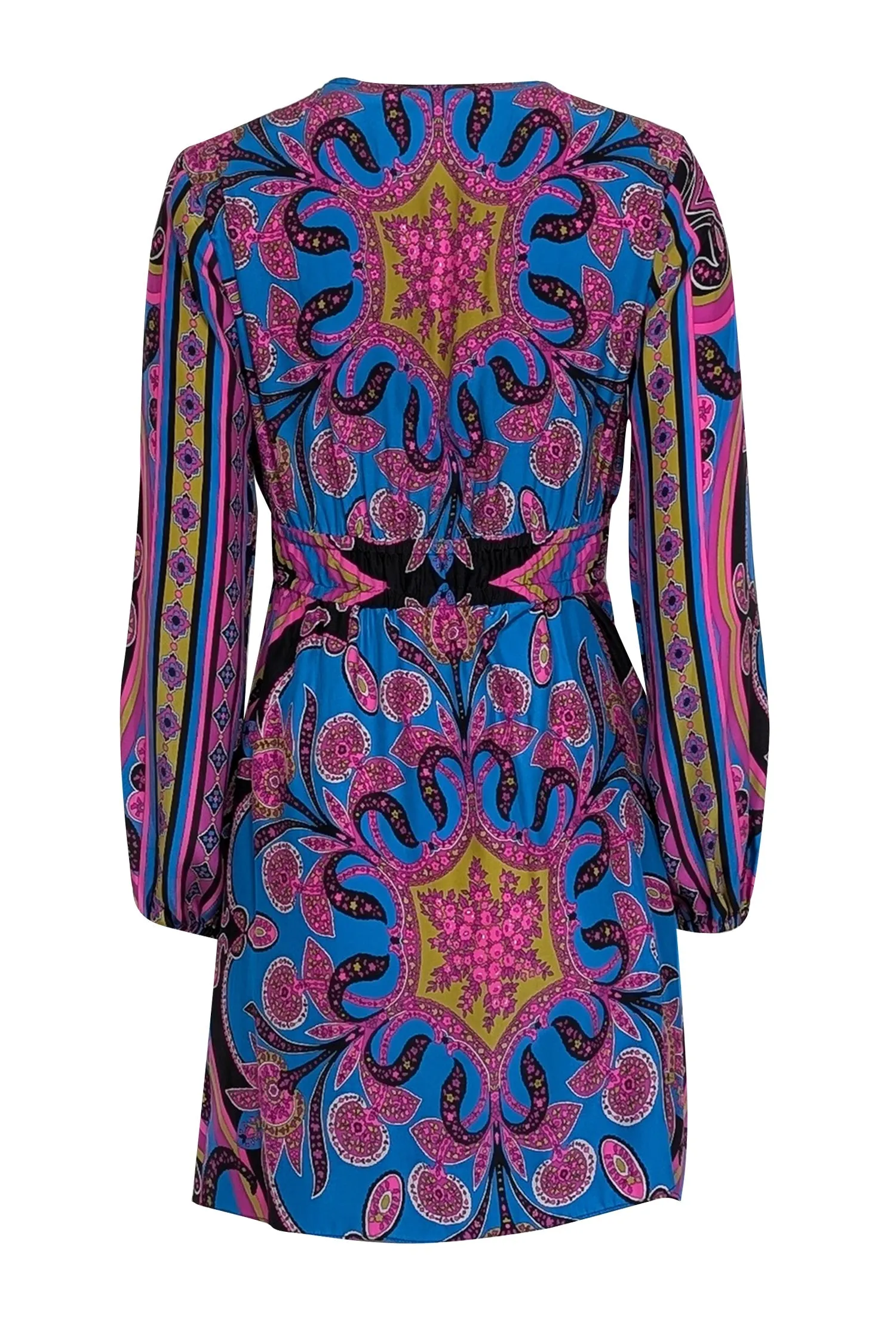 Alice & Trixie - Blue w/ Purple Paisley Print Silk Dress Sz XS