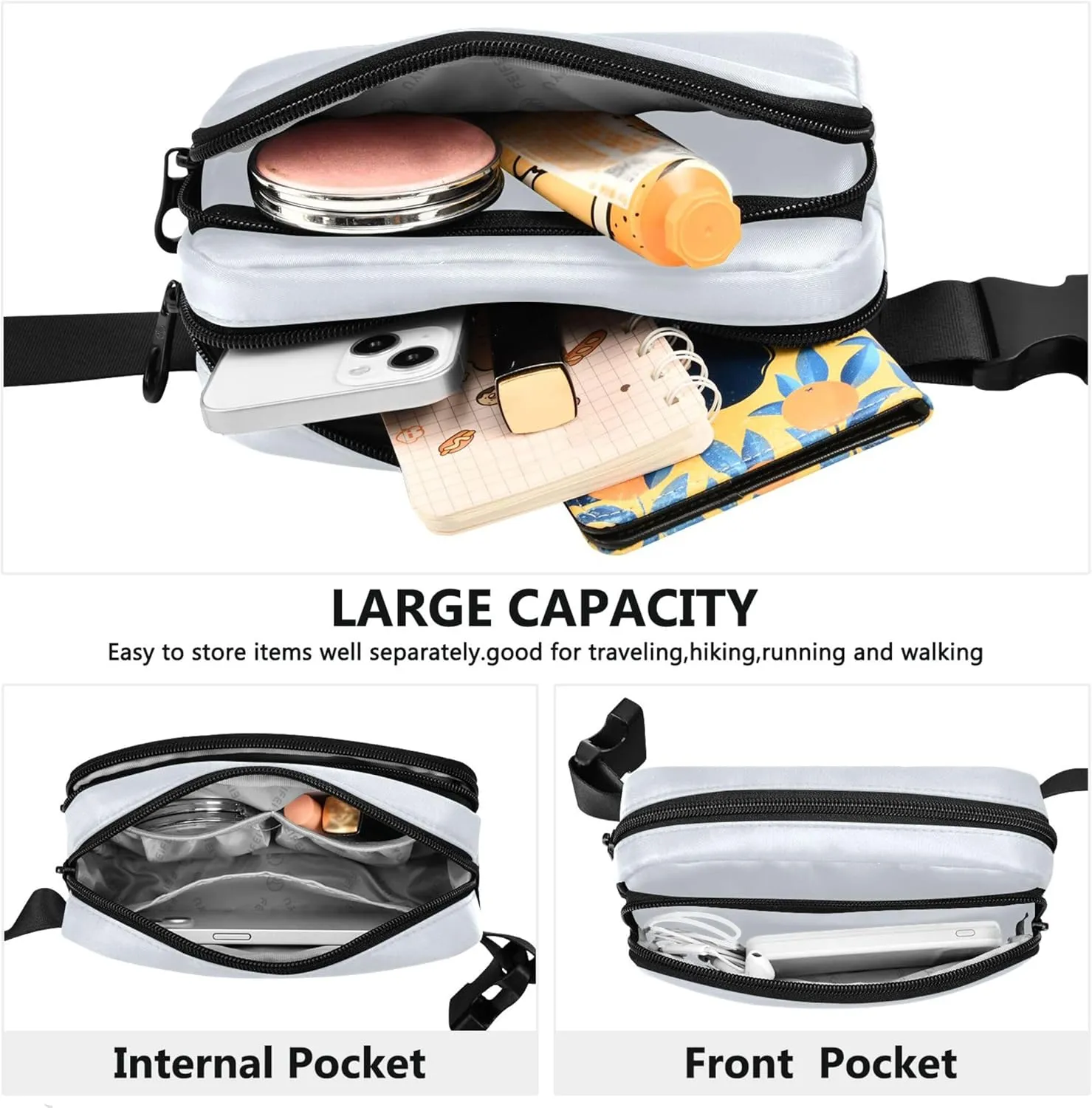 Alice Blue Fanny Pack for Women Hip Pack Belt Pouch Waterproof Bright Waist Pouches for Men
