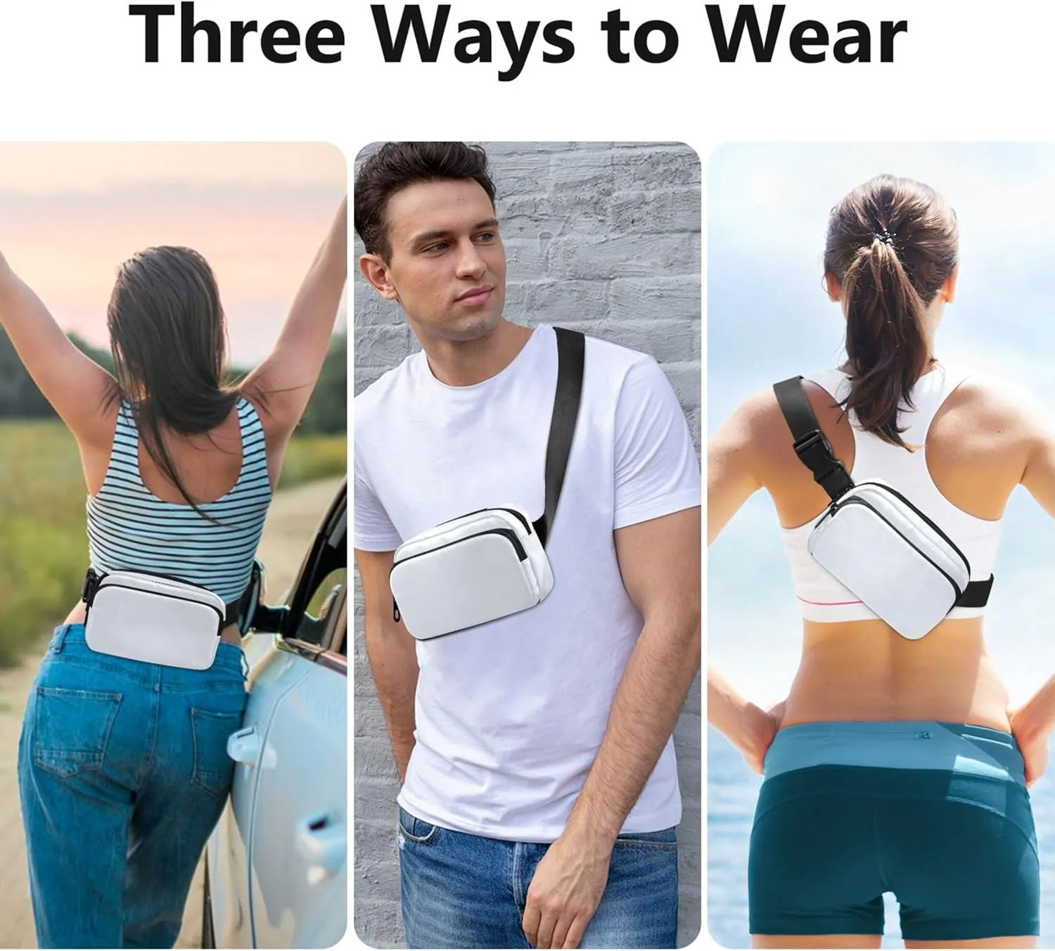 Alice Blue Fanny Pack for Women Hip Pack Belt Pouch Waterproof Bright Waist Pouches for Men