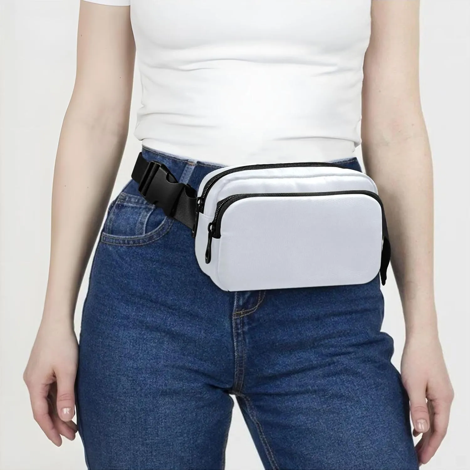Alice Blue Fanny Pack for Women Hip Pack Belt Pouch Waterproof Bright Waist Pouches for Men