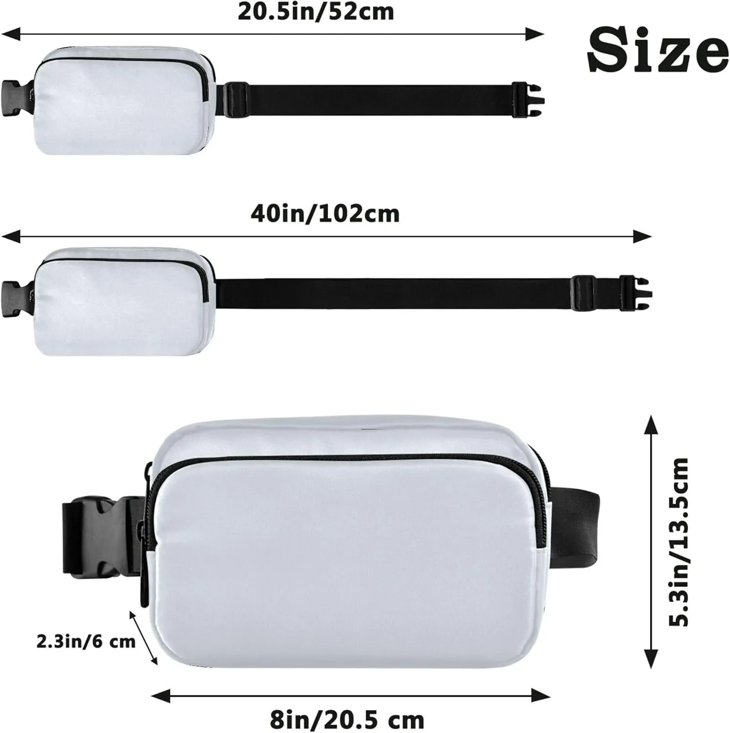Alice Blue Fanny Pack for Women Hip Pack Belt Pouch Waterproof Bright Waist Pouches for Men