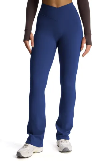 Aoxjox Flare Leggings for Women Trinity Tummy Control High Waisted Wide Leg Crosswaist Yoga Pants 29"/31"/33"