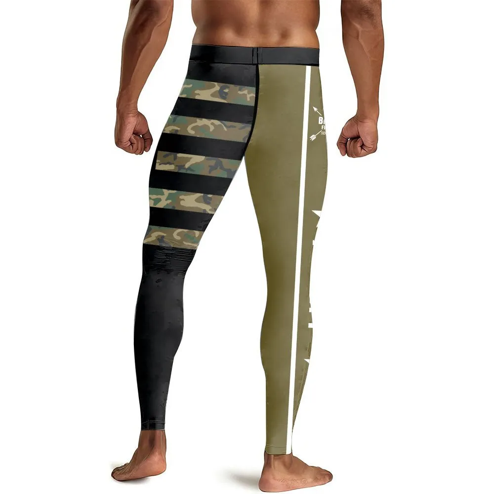 Army Camo Flag Men's Compression Leggings