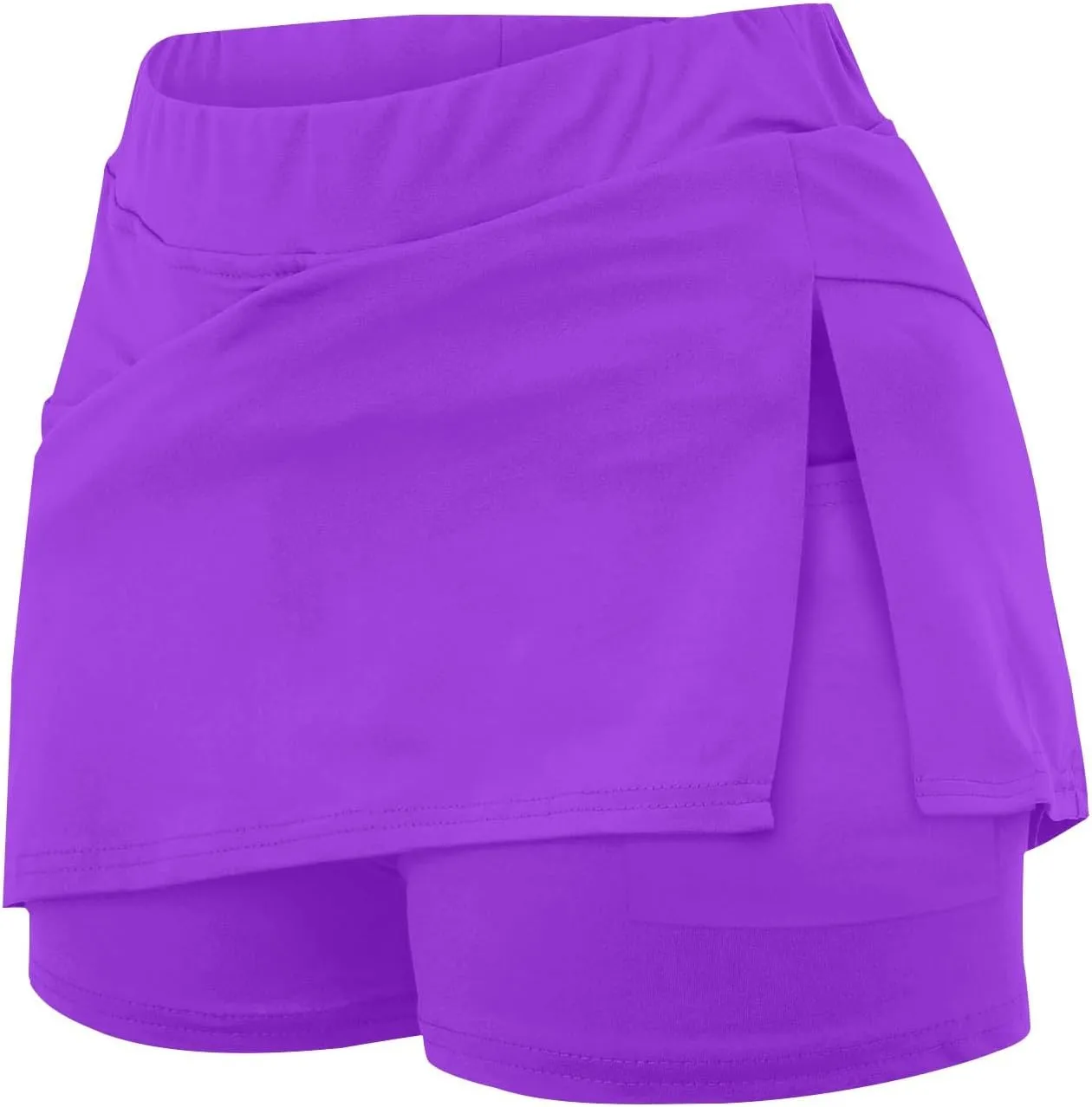 Athletic Skorts for Women Hight Waist Summer Workout Skirts Soft Side Split Tennis Yoga Skinny Shorts with Pockets