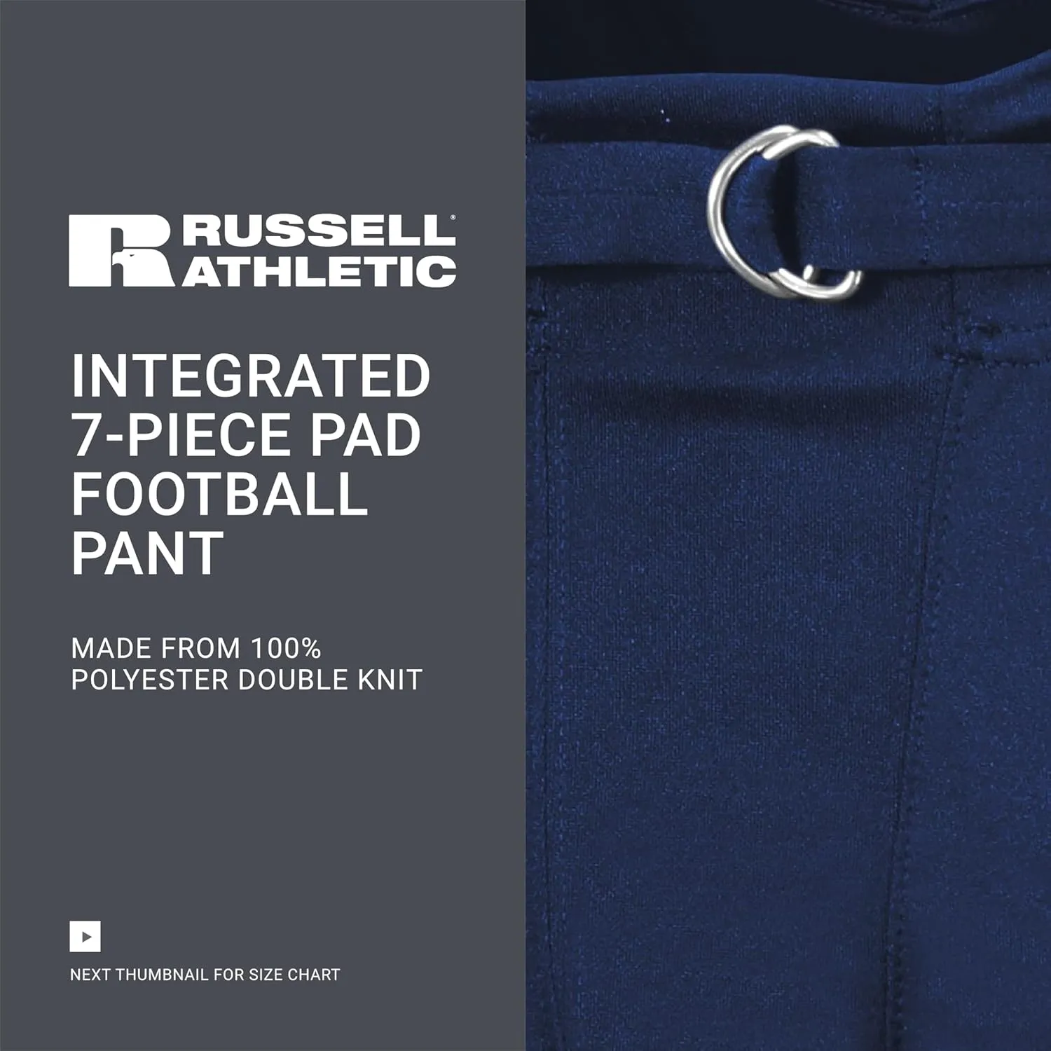 Augusta Sportswear Men's Russell Athletic Integrated 7-Piece Pad Football Pant
