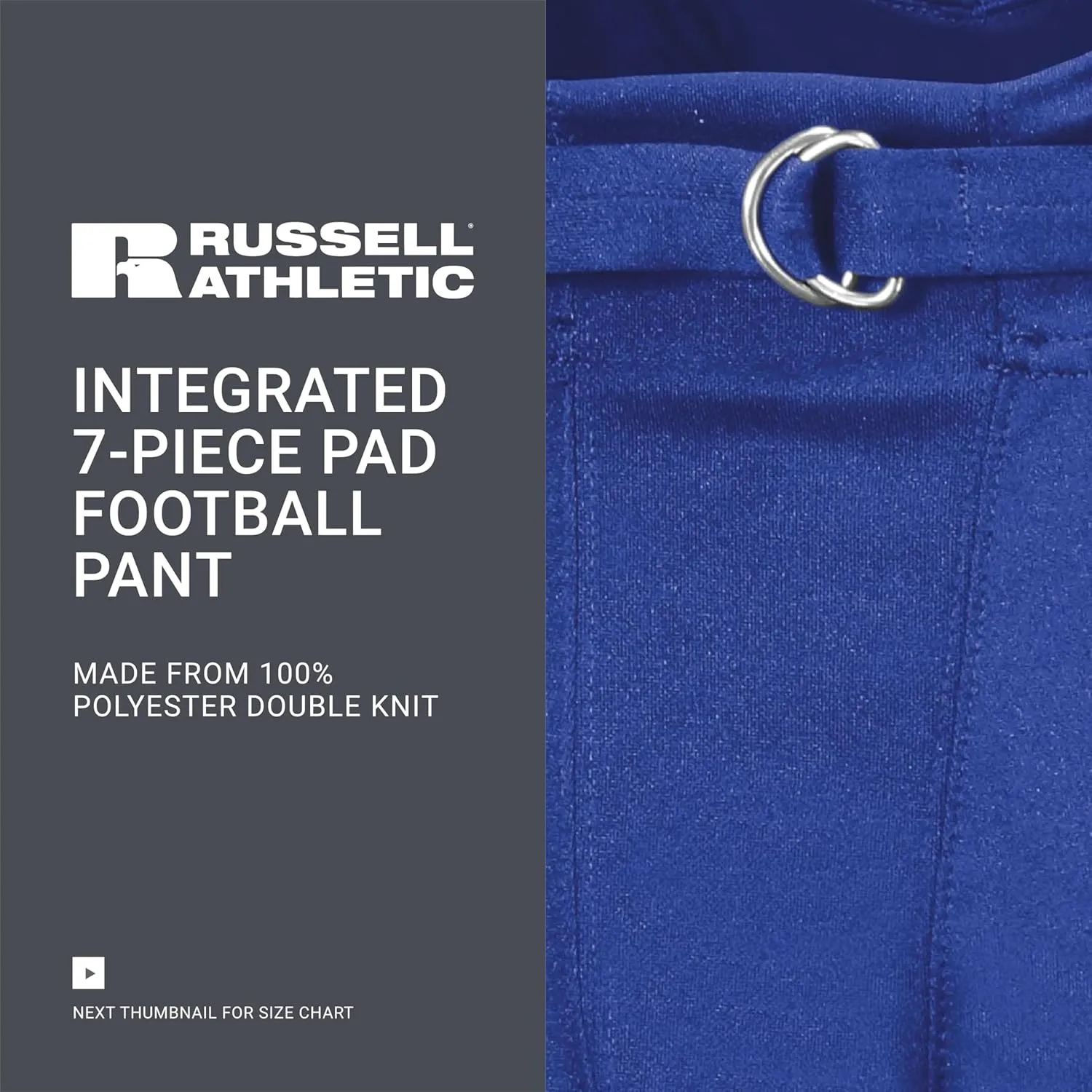 Augusta Sportswear Men's Russell Athletic Integrated 7-Piece Pad Football Pant