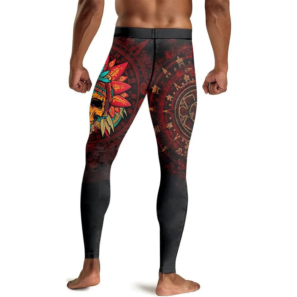 Aztec Eagle Warrior Men's Compression Leggings