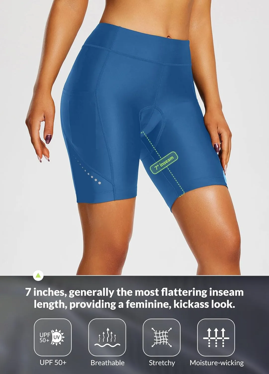 BALEAF Women's 4D Padded Bike Shorts Cycling Underwear with Pockets UPF50 