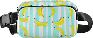 Banana White Stripes Fanny Packs Women Waterproof Belt Bag Hip Pouch Festival Waist Pouches for Men