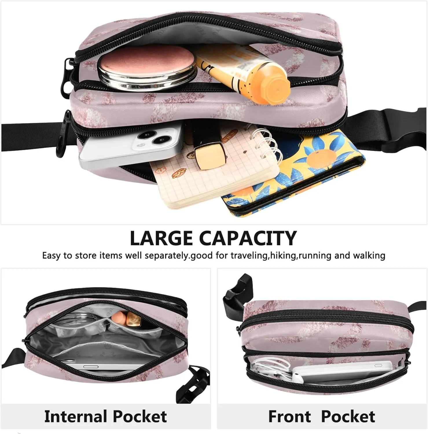 Beautiful Lipstick Kisses Women Fanny Packs Cartoon Hip Pack Belt Pouch Waterproof Waist Pouches for Men
