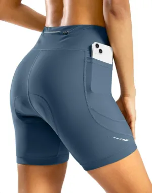 Bikewa Women's 4D Padded Bike Shorts High Waist Cycling Underwear for Women Road Bicycle Biking Shorts with Zipper Pockets