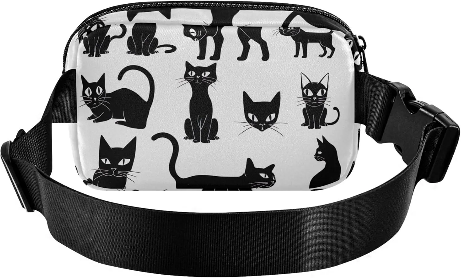 Black Cats Clipart Waterproof Fanny Pack for Women Everywhere Belt Bag Fashion Waist Pouches for Men