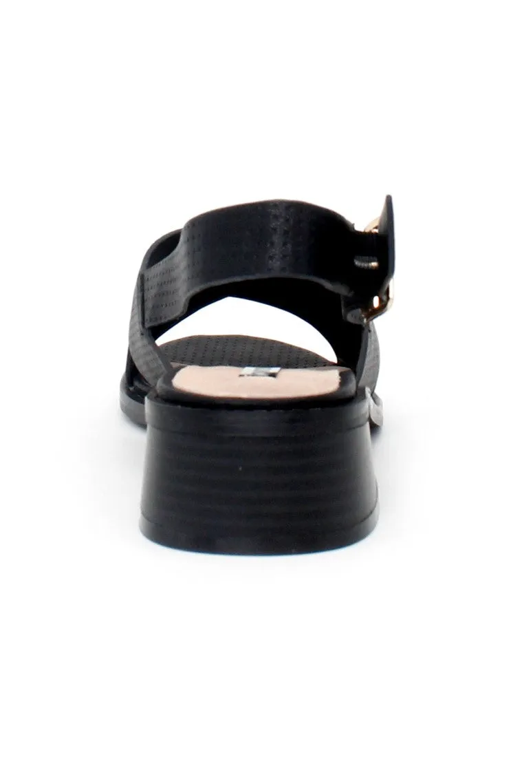Black Cross Strap Slingback Sandals