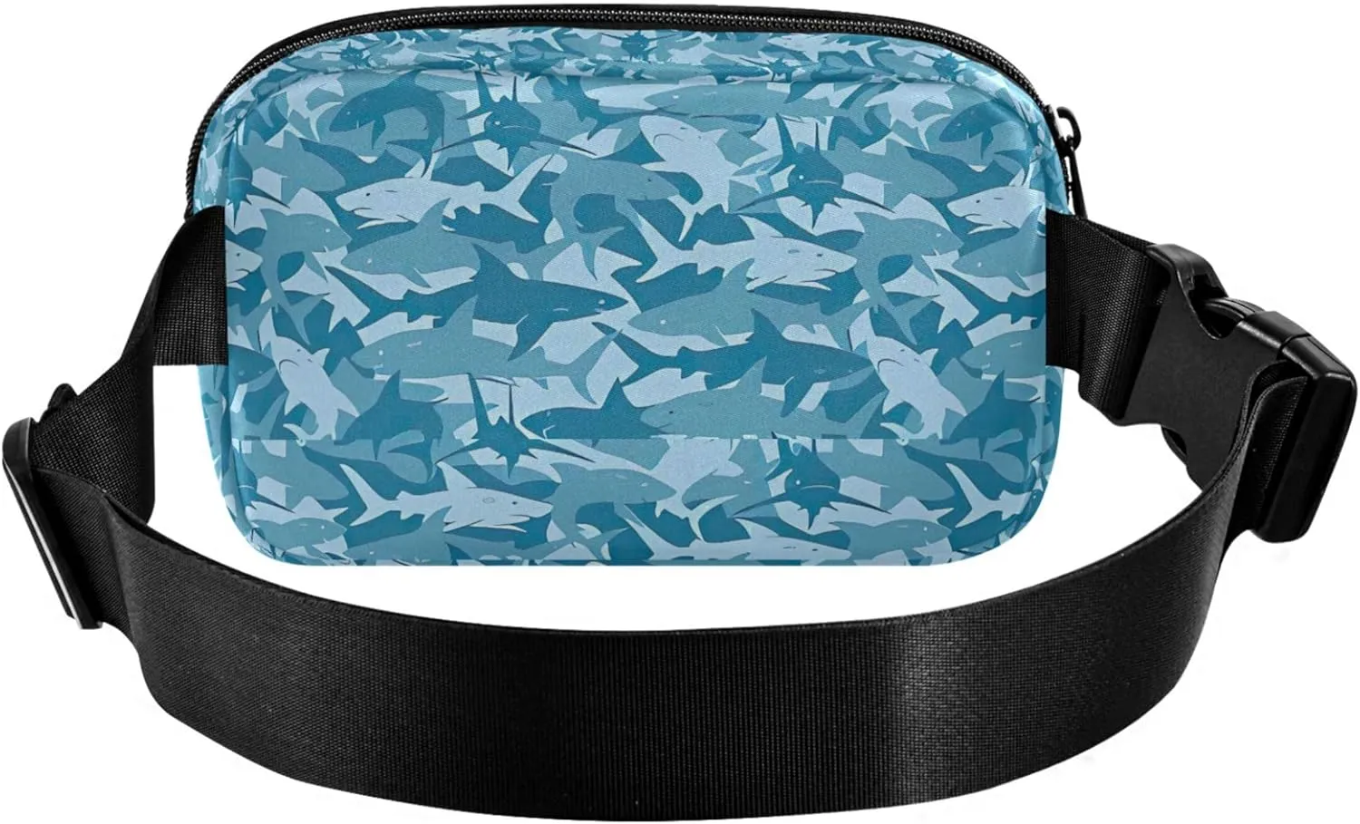 Blue Sharks Marine Fanny Packs Women Hip Pack Belt Bag Waterproof Flower Waist Pouches for Men