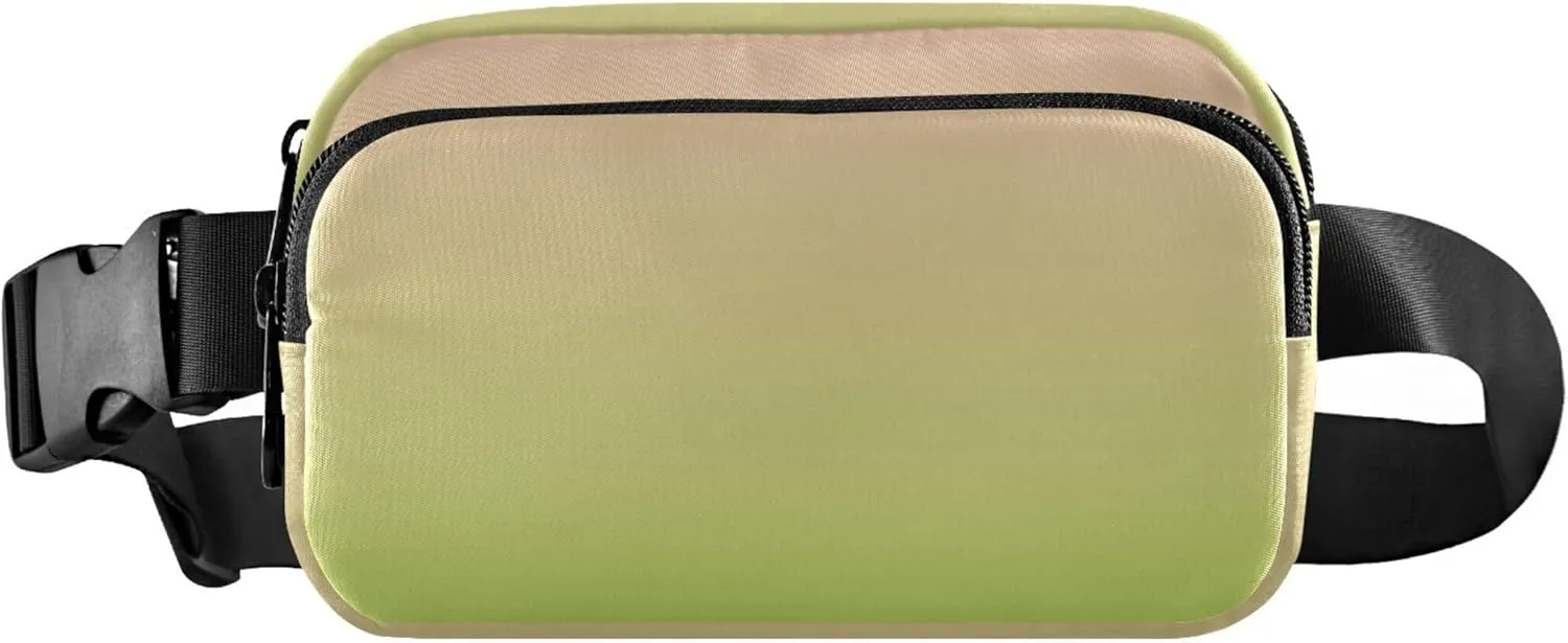 Blush Pink Green Gradient Fanny Pack for Women Trendy Anti Theft Belt Bag Waterproof Waist Pouches for Men