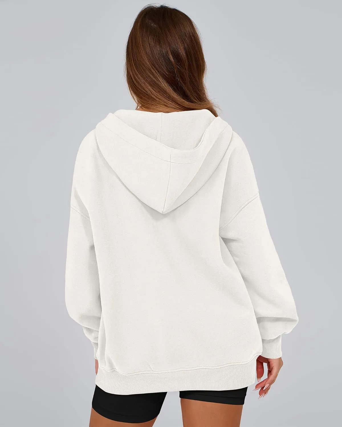 BTFBM Women's Oversized Hoodies Casual Fleece Long Sleeve V Neck Sweatshirts 2025 Trendy Spring Outfits Fall Clothes