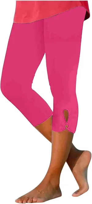 Capri Leggings for Women Summer Dressy Cropped Workout Yoga Leggings Stretch Pants High Waist Gym Compression Capris