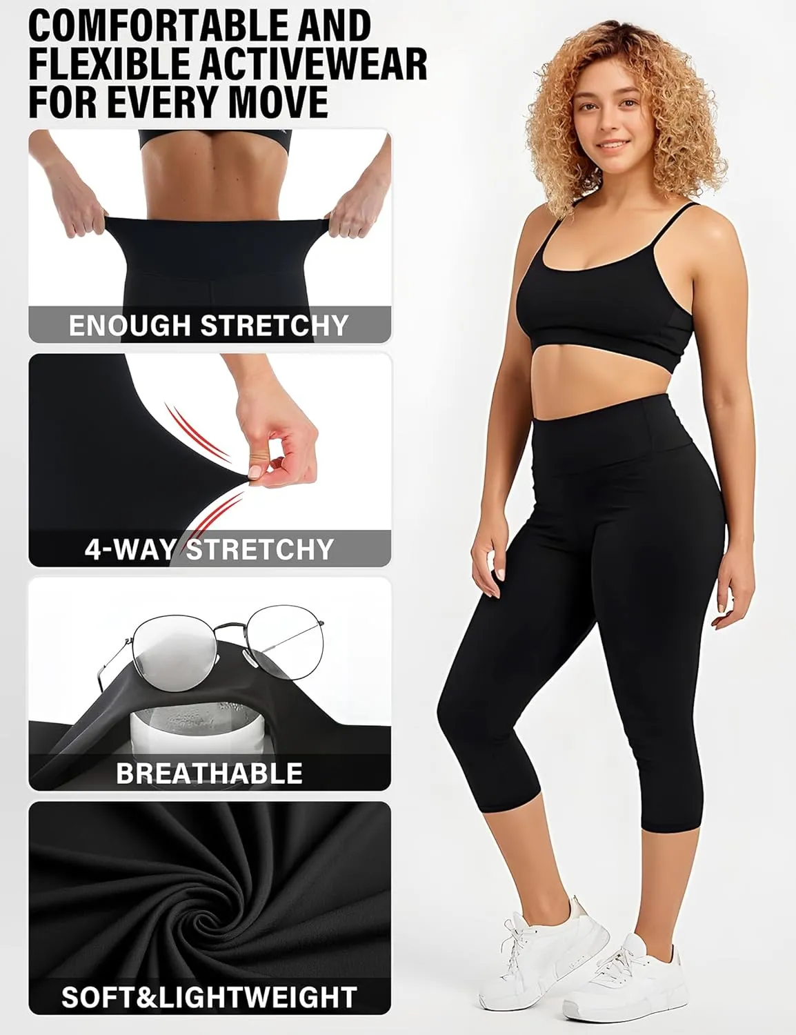 CHANAN High Waisted Leggings for Women No See Through Tummy Control Buttery Soft Yoga Pants for Workout Athletic Running