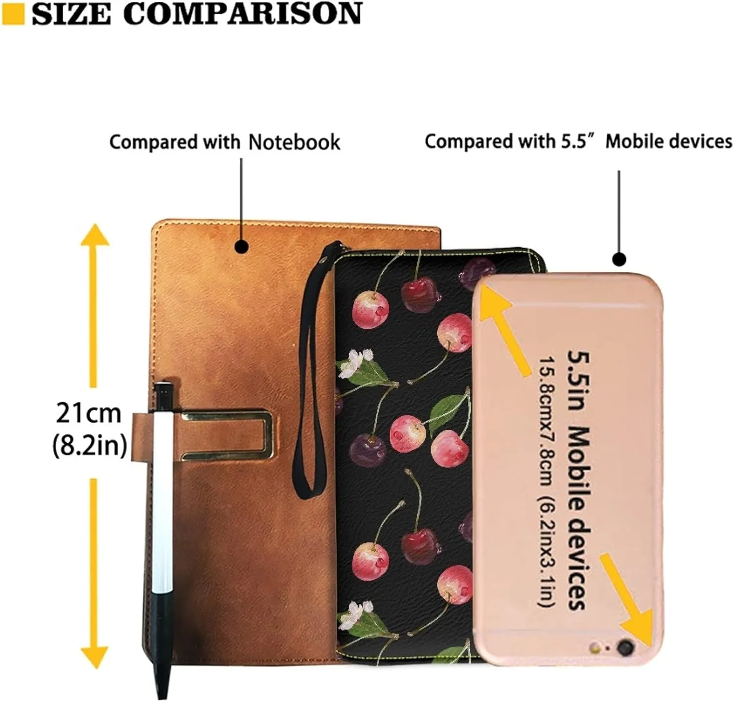 Cherry Coin Purse Pouches Y2k Wallets Womens Cute Long Card Clutch Holder Zipper Around Leather Wristlet Handbags