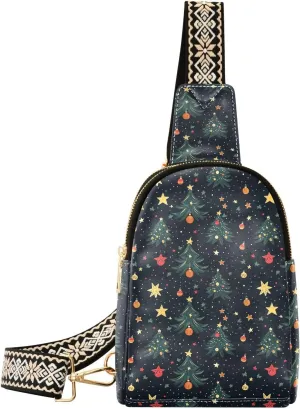 Christmas Tree Sling Bag for Women Fanny Packs for Women Small Leather Fanny Pack Crossbody Bags Fashion Waist Packs Chest Bag for Travel 21344940