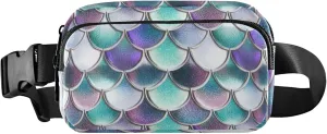 Colorful Scales Turquoise Fanny Pack for Women Waterproof Hip Pack Belt Pouch Cute Waist Pouches for Men