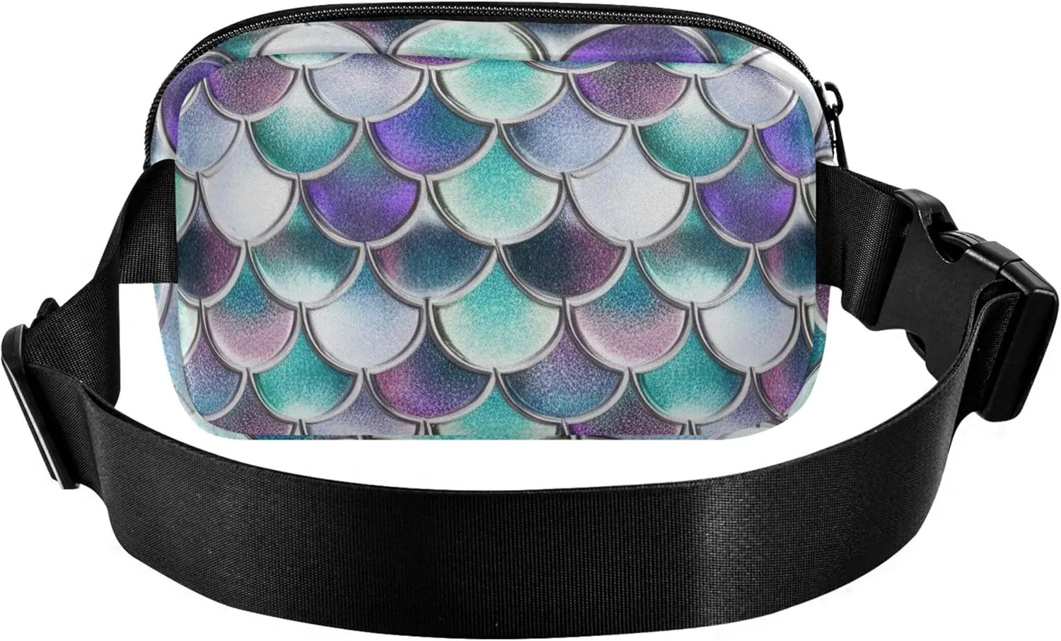 Colorful Scales Turquoise Fanny Pack for Women Waterproof Hip Pack Belt Pouch Cute Waist Pouches for Men
