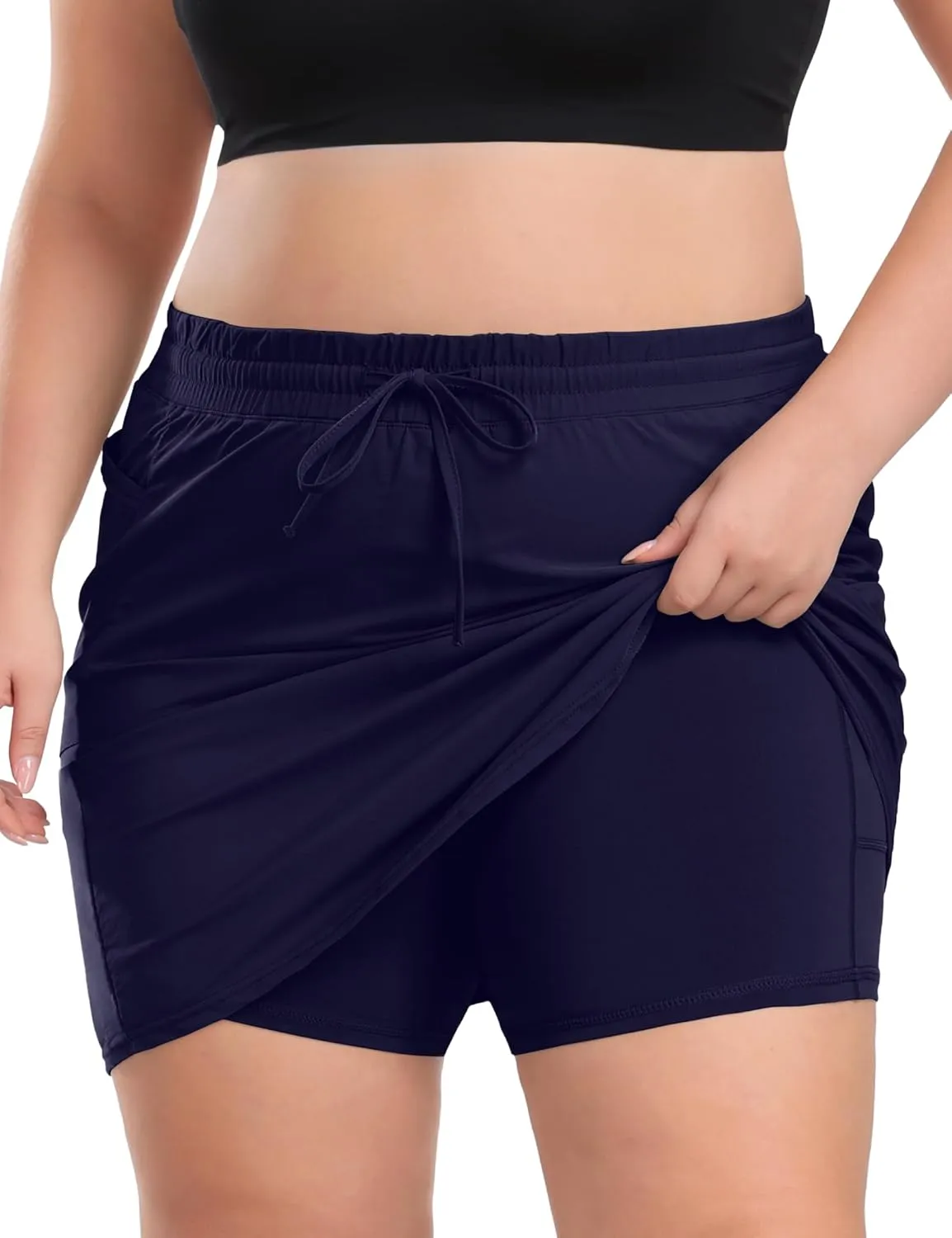 COOTRY Women's Plus Size Golf Skorts with Pockets Built-in Shorts Active Skirts for Tennis Pickleball Running Gym