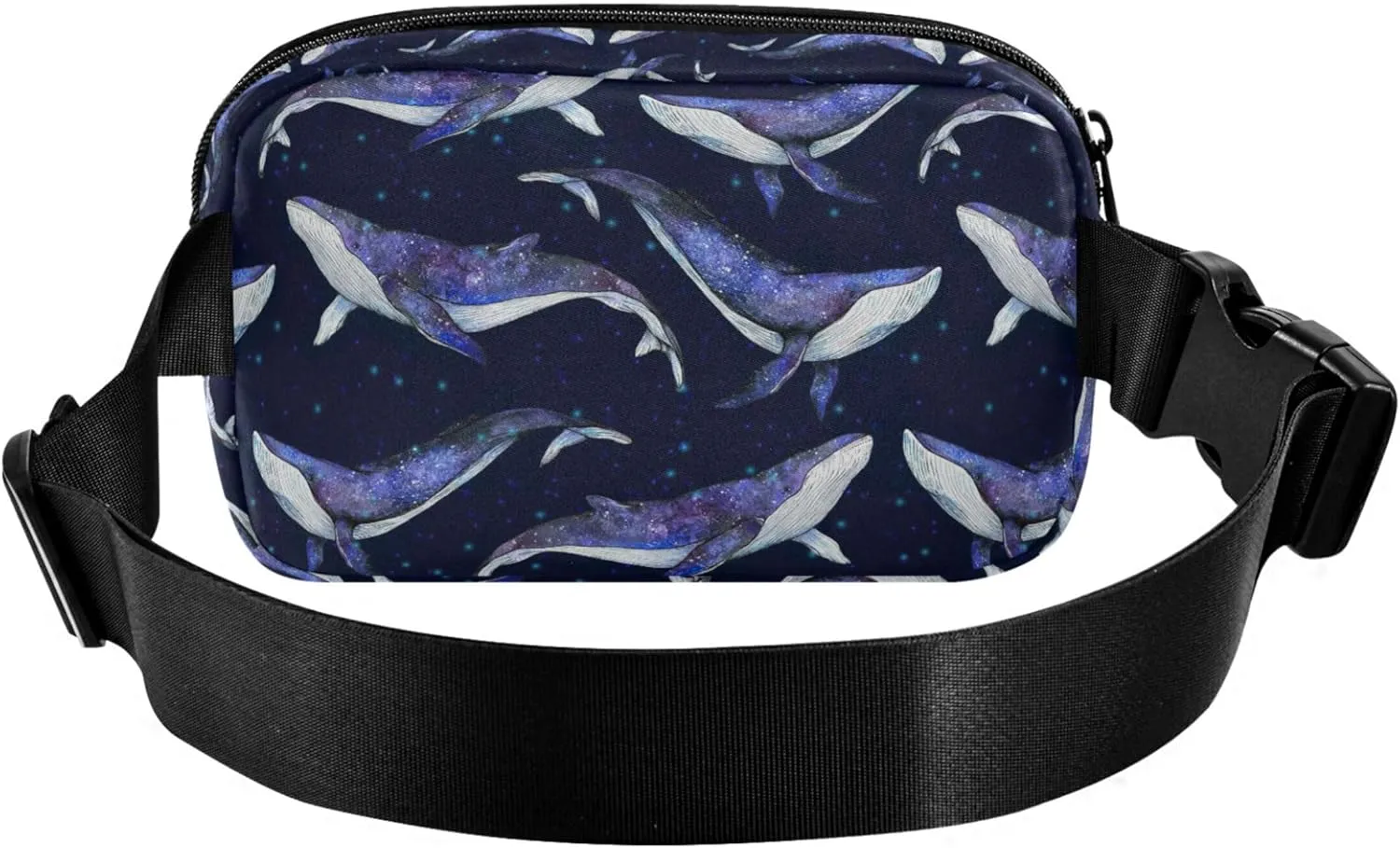 Cosmic Whales Watercolor Women Fanny Packs Bright Color Hip Pack Belt Bag Waterproof Waist Pouches for Men