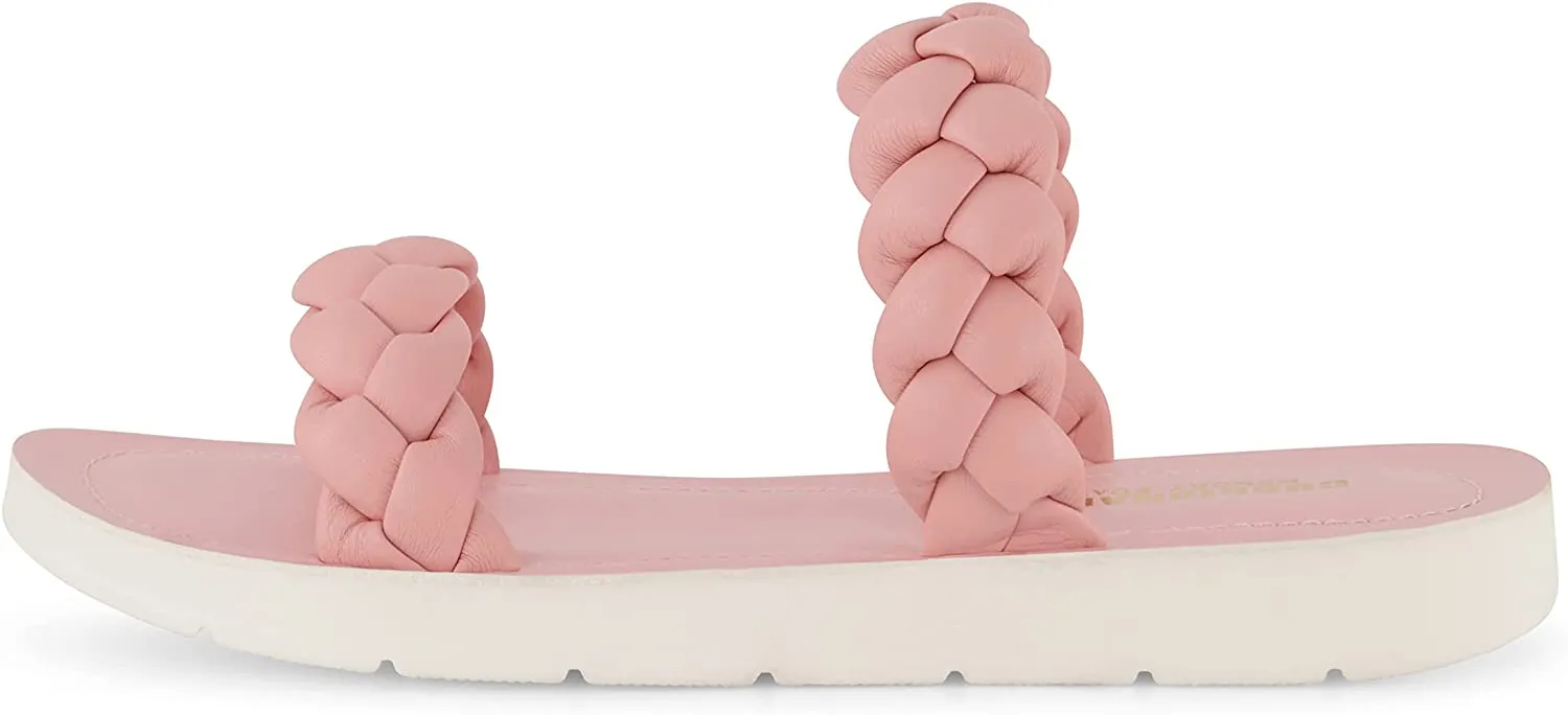 Cushionaire Pink Island Braided Slide Sandal