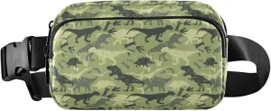 Custom Camouflage Dinosaur Green Women Fanny Packs Waterproof Hip Pack Belt Bag Festival Waist Pouches for Men