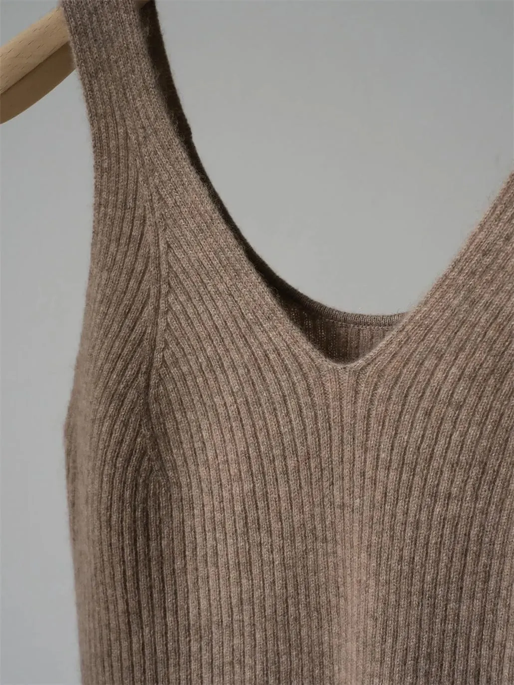 DBFBDTU Women Cashmer Camisole V-Neck And Back Round Neck Tops Tank Sleeveless Knitted Inner Wear Vest Crop