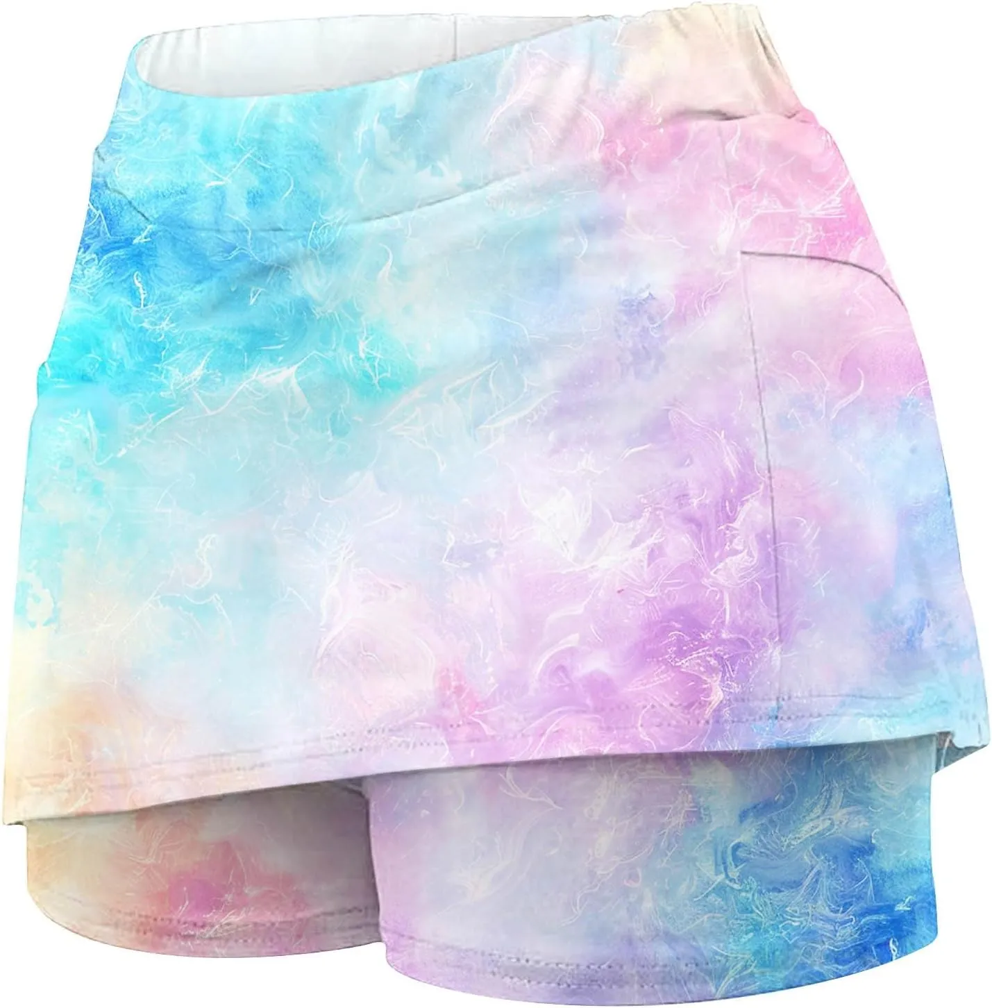 DDAPJ pyju Athletic Skorts for Women High Waist Golf Skorts Plus Size Summer Trendy Floral Printed Tennis Skirt with Shorts