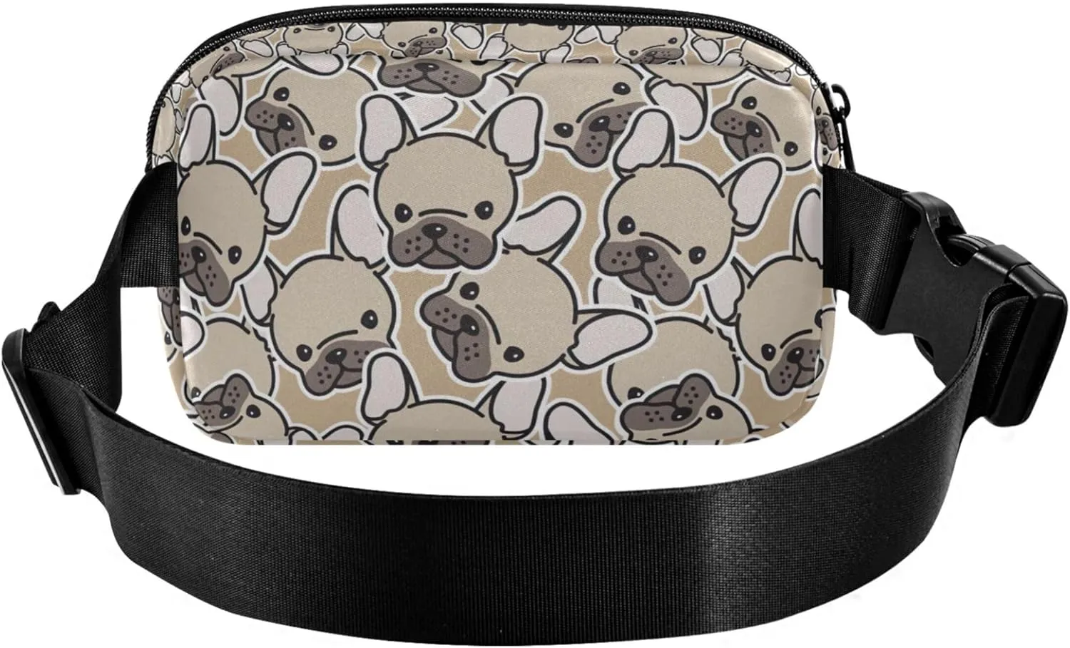 Dog French Bulldog Pug Waterproof Fanny Packs for Women Belt Bag Hip Pack Bright Waist Pouches for Men