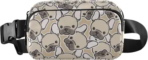 Dog French Bulldog Pug Waterproof Fanny Packs for Women Belt Bag Hip Pack Bright Waist Pouches for Men
