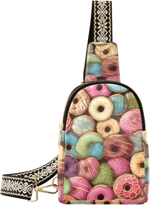 Doughnut Dessert Sling Bag for Women Fanny Packs for Women Small Leather Fanny Pack Crossbody Bags Fashion Waist Packs Chest Bag for Travel 21340218