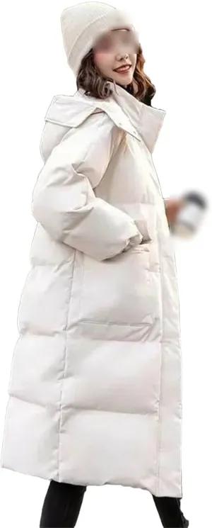 Down Padded Jacket Women's Winter Loose Cotton-Padded Coat Mid-Length Padded Jacket Bread Coat