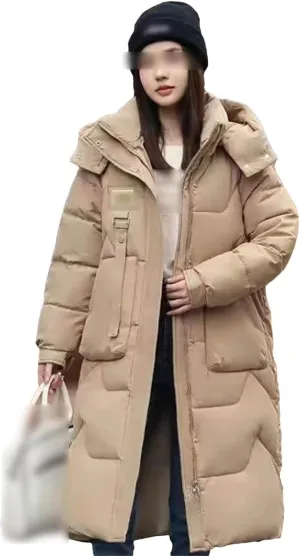Down Padded Jacket Women's Winter Loose Cotton-Padded Coat Mid-Length Padded Jacket Bread Coat