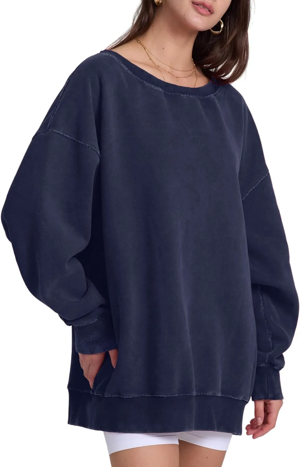 FAIABLE Womens Off-Shoulder Hoodie Heavyweight Hoodies Vintage Acid Wash Hoodie Fleece Hoodies for Women