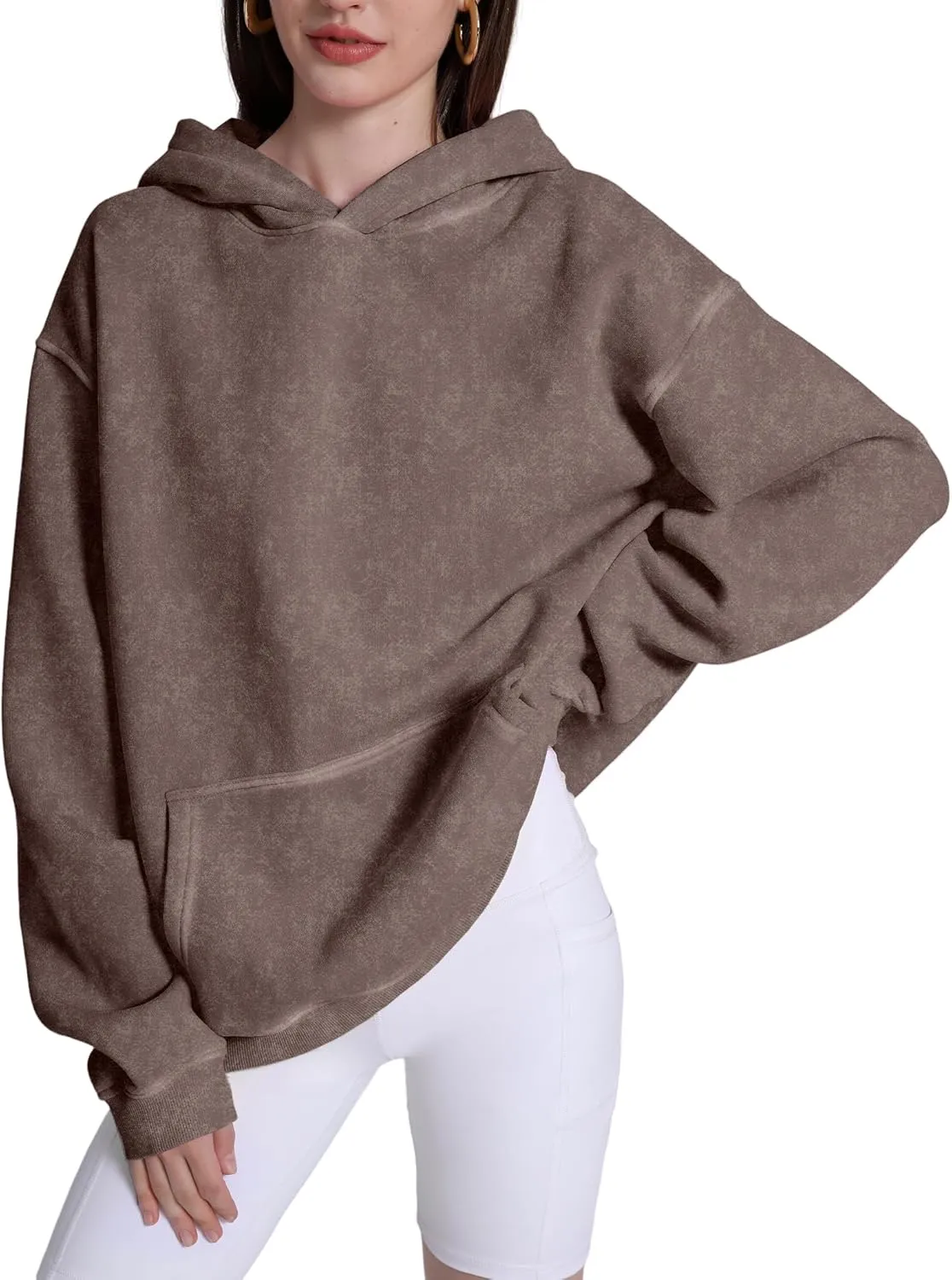 FAIABLE Womens Oversized Hoodie Couples Heavyweight Hoodies Vintage Acid Wash Hoodie