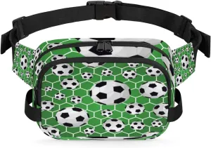 Fanny Pack for Men Women, Waterproof Sports Waist Bag Pack, Soccer Theme Belt Bag for Travel Hiking Running, Travel Chest Bag with Adjustable Strap, Sport